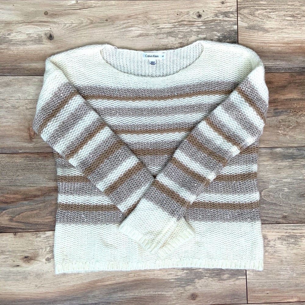 Calvin Klein striped sparkles sweatshirt
